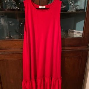 Zenana Red Dress w/ ruffles
